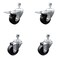 Service Caster 3.5 Inch SS Soft Rubber 1/2 Inch Threaded Stem Caster Total Lock Brake SCC, 2PK SCC-SSTSTTL20S3514-SRS-121315-2S2 - alternate 1